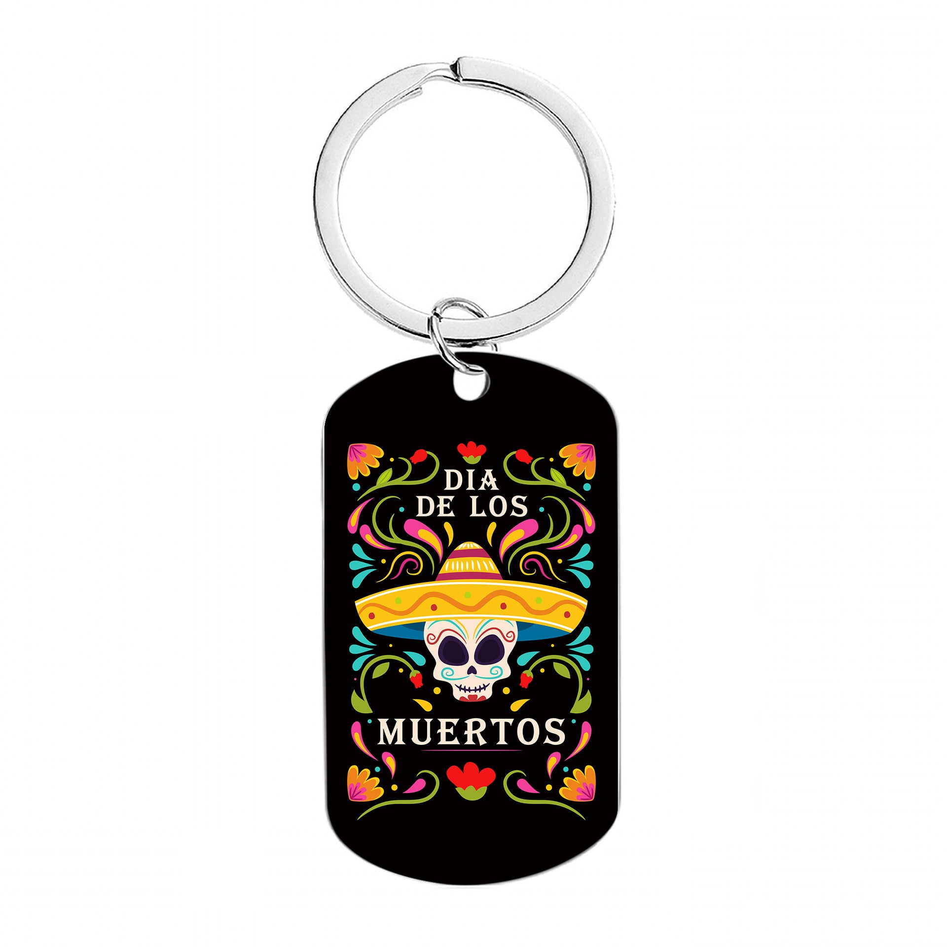Wholesale Halloween Mexican Style Calavera Skull Metal Keychain